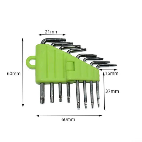 Top Notch 8 Piece L Star Hex Key Set Made From Heavy Duty Chrome Vanadium Steel For Gaming Gadgets And Electronics Fixin' With Pro T7 T8 Bit Power, 8-piece Torx key set in green holder