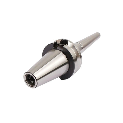 No Nonsense BT50 Shank Milling Collet Kit Featuring DC8 Killer Lock Design, stainless steel, smooth tapered design for CNC use.