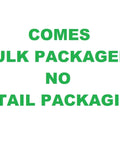 Text stating 'comes bulk packaged, no retail packaging' for USB Lithium Clamp Fan Kit With Two Ah Battery And Charging Cable FVF51K.