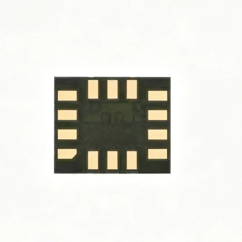 Two ICM-42688P 6 Axis Motion Sensor ICs With Built In Gyroscope And Accelerometer In LGA-14 SMT Package For Easy Go-To PCB Integration Perfect For DIY Robotics Drones And Wearables, top view