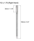 M12 X 1.75 Metric Thread Tap H2 Right Hand Extra Long 160mm Straight Flute with 4 Flutes and 7mm Square Shank