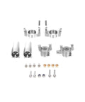 Slick Metal Steering Knuckles And C Hub Carrier Assembly With Rear Axle Lockout Upgrade Kit For SCX10 II RC Rock Crawlers showcasing aluminum construction.