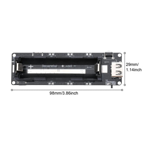 2 Pack 18650 Battery Holder Power Bank Module Micro Usb Cable Lithium Backup Shield dimensions 98mm x 29mm for quick charging.