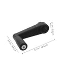 Heavy Duty 12Mm Replacement Hand Crank Handle With Round Hole Plastic Grip For Milling Machine Lathe Work Bench shown at an angle.