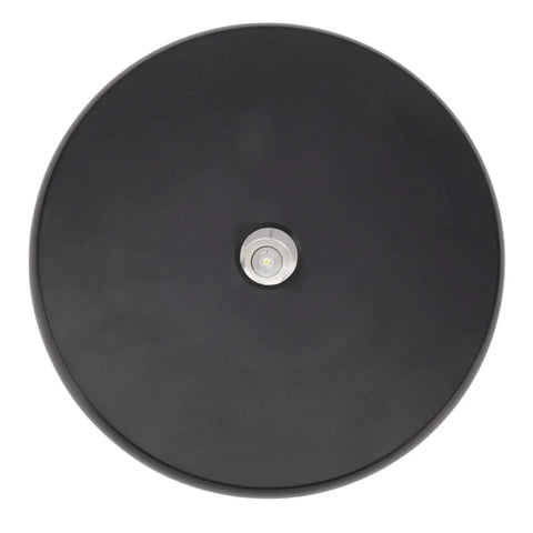 Super Sleek Led Rotating Display Stand With Glow Feature Noiseless Turntable For Jewelry And Cosmetics 25cm Black top view of the black rotating platform