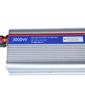 Heavy Duty Car Power Inverter With Fast Usb Charging Port Dc To Ac Converter Straight Fire Performance Plug And Play Install Keep All Your Gadgets Juiced Up While You Cruise Around Silver Edition, 3000W inverter with red and blue label.