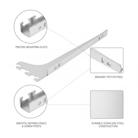 Stainless Steel L Bracket Shelf Support Wall Mount For Kitchen Cabinets Closets And Wardrobes 2 8 Inch Height Silver with mounting slots