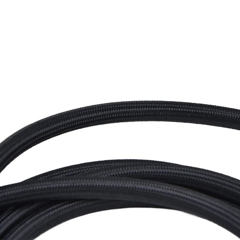 Airbrush Hose 6.2ft Rubber Air Line with G1/8 Female Connectors Flexible Air Tubing, close-up black braided hose
