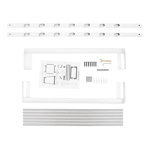 6 Rod Wall Mounted Wire Spool Rack Adjustable Cable Organizer For Garage Workshop Save Space Easy Install White Mounting Hardware Included