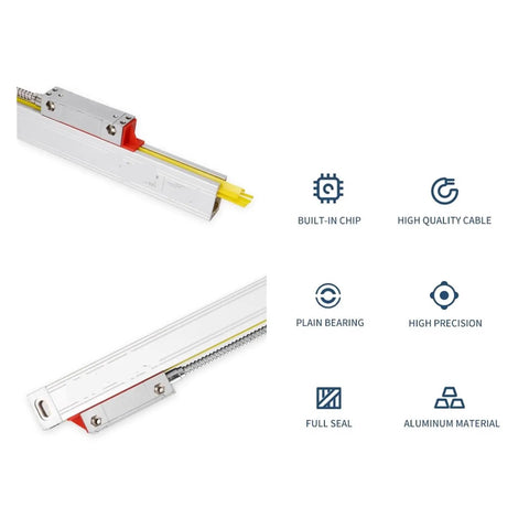 5V Precision Linear Scale Encoder With Stainless Steel Body 700mm Working Length Mounting Brackets At Both Ends LCD Readout