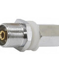 Heavy Duty Chrome Antenna Stud With SO 239 Connector For CB And Amateur Radio Antennas Fits Three Eighths Twenty Four Threaded Mounts Stainless Steel
