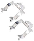 Heavy Duty Zinc Alloy Shower Door Handle Replacement Kit Slick Chrome Finish Towel Bar Brackets set, showcasing two stylish chrome brackets.
