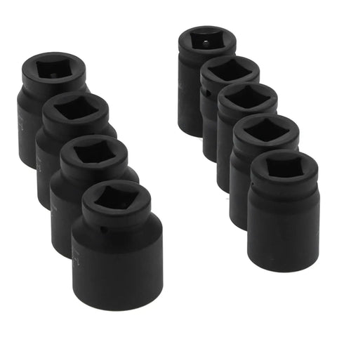 Top Tier 9PC Deep Impact Socket Set With 6 Point Grip For Heavy Duty Auto Repair Jobs That Won`t Slip Or Rust And Get The Job Done Right Away Today black steel sockets