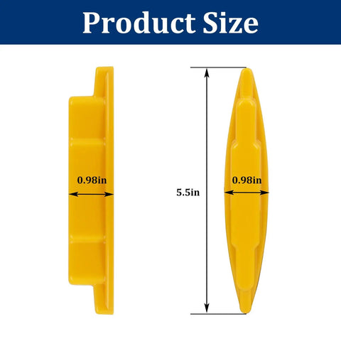 Magnetic Stud Finder, Wall Stud Detector for Drywall and Wood, 2 Pack, showing dimensions 5.5in x 0.98in, yellow design.