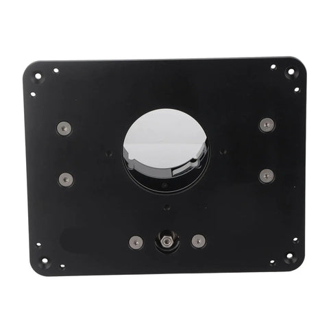 Heavy Aluminum Router Table For Tenoning And Grooving Black Woodworking Fence Jig top view showing the mounting plate detail.