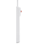 Side view of Six Outlet Surge Protector Power Strip With 2 Ft Heavy Duty Metal Extension Cord 200 Joules White 2 Pack