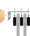 Diagram of Universal L Bracket Gate Guide Roller Set With Four Nylon Rollers For Sliding Gates 4 Inch Size Adjustable Mounting Bracket.