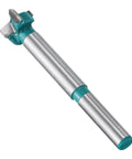 Pro Level Six Piece Forstner Drill Bit Set Equipped With Sharp Carbide Tips For Dead Center Woodcuts On Any Project Includes Six Standard Round Shank Measurements From Fifteen To Forty Millimeters, showing a single precision carbide drill bit.
