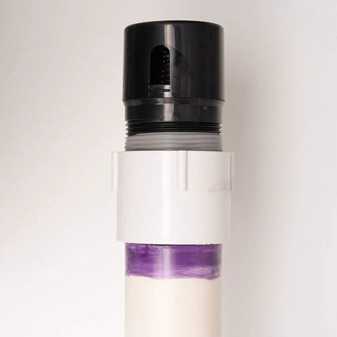 In Line ABS Drain Vent 2x2 13/16 Inches, Spring Loaded Valve Opens With Negative Pressure Closes With Positive Pressure