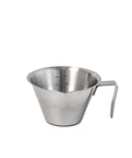 Go-To Stainless Steel Espresso Cup With Handle 3.4oz 100ml Pouring Cup For Espresso Shots 18/8 Durable Silver With V-Shaped Mouth and Spout