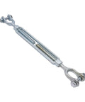 Metal turnbuckle from 160Ft Zip Line Kit With Stainless Steel Cable Up To 330Lb Load, Spring Brake System And Safety Belt for backyard use