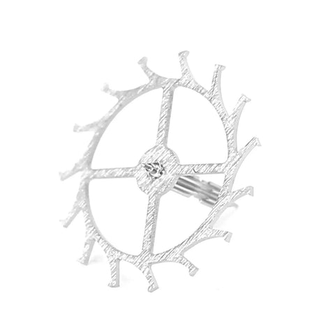 Pro Grade Escape Wheel For Watch Movement Replacement, Alloy Silver Repair Part for Watchmakers showing intricate detail and design
