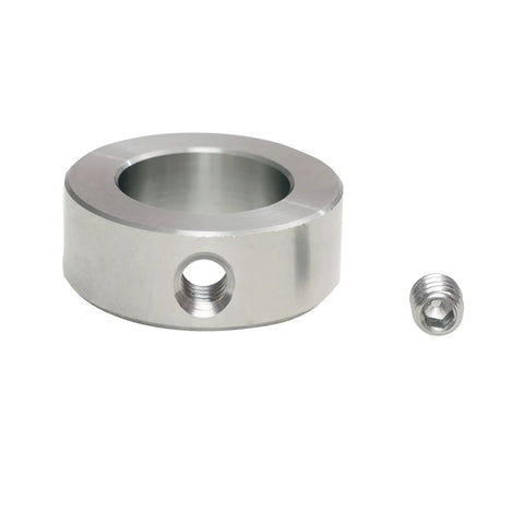SINOAXISSPACE stainless steel shaft collar, 1/4 bore, 1/2 OD, 5/16 width, set-screw, front view