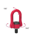 Universal Swivel Hoist Ring Lifting Point M8 To M42, G80 Alloy Steel High Strength, 360 Degree Rotation, red U Shaped Lifting Lug