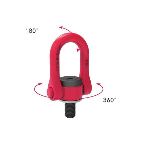 Universal Swivel Hoist Ring Lifting Point M8 To M42, G80 Alloy Steel High Strength, 360 Degree Rotation, red U Shaped Lifting Lug