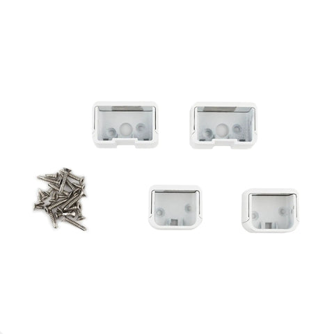 Textured White Aluminum Contemporary Rail Horizontal Bracket Kit 2 Piece 4 Pack For Aluminum Contemporary Railing Systems Easy Install Brackets Set Quick Install Included Hardware