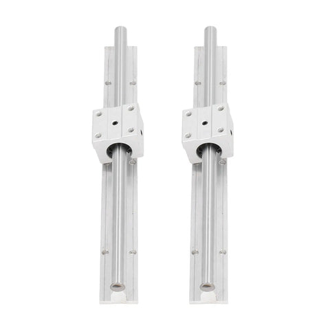 Two Piece 300mm CNC Linear Rail Guide With SBR Slide Block Set For Heavy Duty Stable Motion Shaft Guideway Easy Install With Five Mounting Holes For CNC Parts And Router Setup, two SBR rails