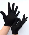 Six Pairs Black Cotton Work Gloves For Coin And Jewelry Inspection And Everyday Handling Women And Men One Size Fits Most Durable