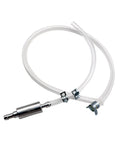 Premium Hydraulic Brake Bleed Hose Accessory With Durable Single Way Valve Tube For Hydraulic Clutch Systems Easy Bleed Leakproof Fit Replacement Quality Ideal For DIY Auto Maintenance visible with clear tubing and metal valve.