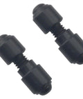 Close-up of black titanium thumb studs from 4 Pack Titanium Thumb Studs And Stainless Steel Folding Knife Screws Replacement Kit For Bugout 535 Series DIY Knife Repair Accessories Black Finish Premium Durable Lightweight Easy To Install.