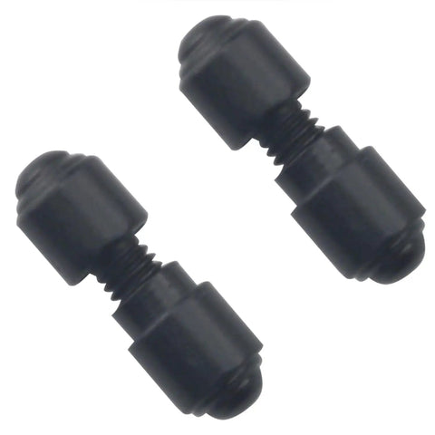 Close-up of black titanium thumb studs from 4 Pack Titanium Thumb Studs And Stainless Steel Folding Knife Screws Replacement Kit For Bugout 535 Series DIY Knife Repair Accessories Black Finish Premium Durable Lightweight Easy To Install.