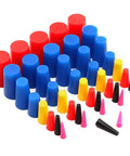 Heavy Duty Silicone Masking Plugs Kit 40 Pcs Range From 1/16 Inch To 3/4 Inch High Temp Heat Resistant Powder Coating Tapered Caps Car Accessories For Auto Body Work And Paint Protection That Will Fly, assorted sizes