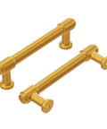 Gold version of 10 Pack Solid Core Chrome Cabinet Pulls For Kitchen And Bath, Luxury Handles For Doors And Dresser Drawers, Piper Collection