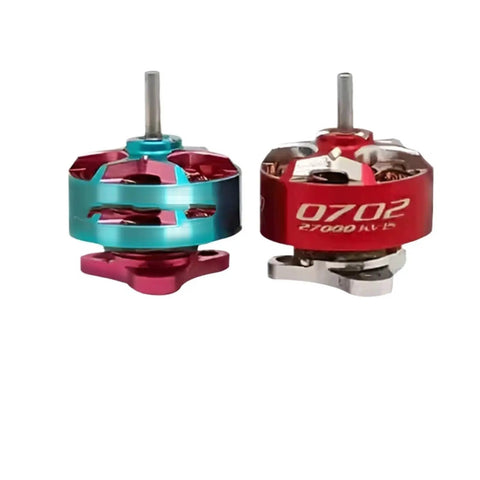 Outrunner Brushless Motor For Indoor Racing Drones 1S 23000KV 0702 Pack Green Powder Aluminum Housing, red and blue motors