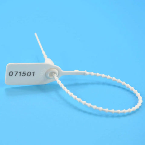 Plastic Tamper Seals And Pull Tight Zip Ties For Security Tags Numbered Disposable Self Locking Ties 250mm Length White 100 Pieces