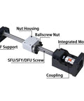 Heavy Duty Ballscrew Kit SFU1610 C7 Grade 16mm Rod With Ball Nut And Coupler For Router Build 450Mm Length Nema23 Step Motor Setup, ball screw assembly