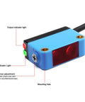 Background Suppression Diffuse Photoelectric Sensor With 10 To 350 Mm Range, 12 To 24 V DC, PNP Output, Color Insensitive Detection, Built For Tough Industrial Use, blue housing