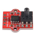 Front view of ACEIRMC digital barometric pressure sensor module on red breakout board with VCC OUT SCK GND pins