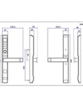 Dimensions diagram of Hella Secure Fingerprint Smart Door Lock With Keyless Code Card and Mechanical Key Backup.