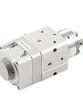 Top Shelf Angular Rotary Pneumatic Cylinder Piston Grip Unit MRHQ16D aluminum design with rotating mechanism for efficient clamping.