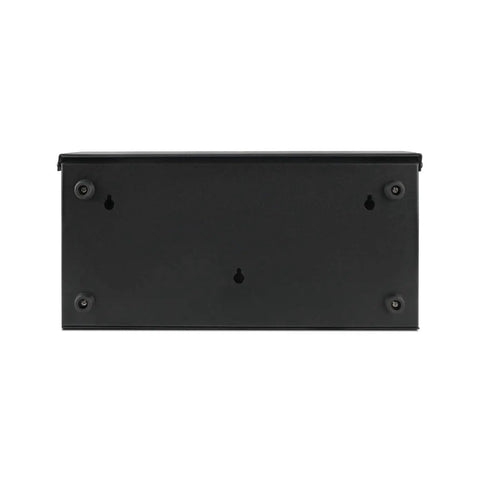 Back view of Modern Wall Mounted Mailbox Black For Home Outdoor Use With Rust Resistant Steel Build Sleek Mailbox Design