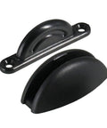 Durable Black Nylon Door Catch Stopper Latch holds open cupboard, RV, boat drawer, protects walls from damage.