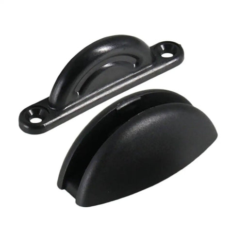 Heavy Duty Door Catch Stopper Holder Keeps Cabinet And RV Doors Open Securely To Save Walls From Scuffs Dents While Nylon Build Delivers Rock Solid Durability For Boat Motorhome Home Use Anywhere, black nylon material.