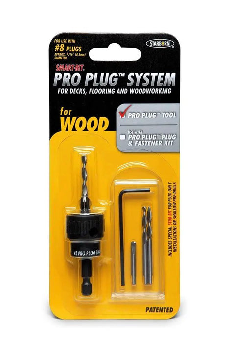 Hella Durable Stainless Steel Drill Bits Five Piece Kit For Smart Bit Pro Plug Wrench With One Half Inch Countersink And Deep Bore Capacity Tough As Nails For Contractors And Diy Crews A Pro Grade Replacement Set That Gets The Job Done Quick, featuring Pro Plug tool for wood.