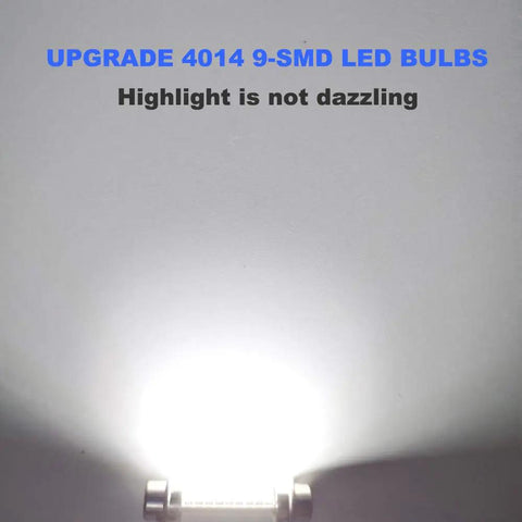 Six Pack Festoon LED Bulbs Kit 28mm 29mm 6614F 6641 6612F With 9 SMD 4014 Chips Ultra Bright 6000K White bulb in use