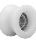 Bearing Pulley Wheel Set For Gym Gear 43mm Universal Rollers With Ball Bearing Cable Attachment For Home Gym And Health Club Machines Low Friction Quiet Operation, white pulley wheel close-up